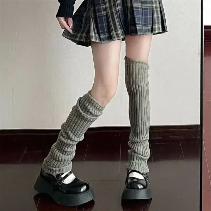 Ocieplacze na nogi w stylu Y2K — dzianinowe nakładki na buty Zielony