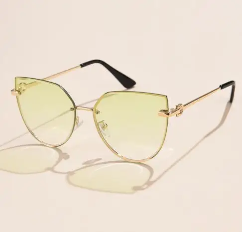 Okulary przeciwsłoneczne damskie cat eye bez oprawek w stylu vintage Fioletowy