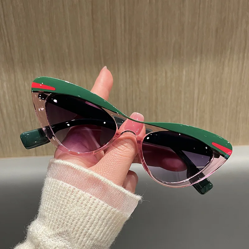 Okulary przeciwsłoneczne damskie cat eye vintage marki projektant Inne