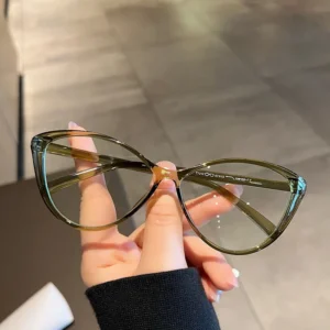 Okulary cat eye z wymiennymi soczewkami chroniące przed promieniowaniem Czerwony