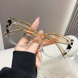 Okulary do czytania cat eye z dużą oprawką blokujące niebieskie światło Biały