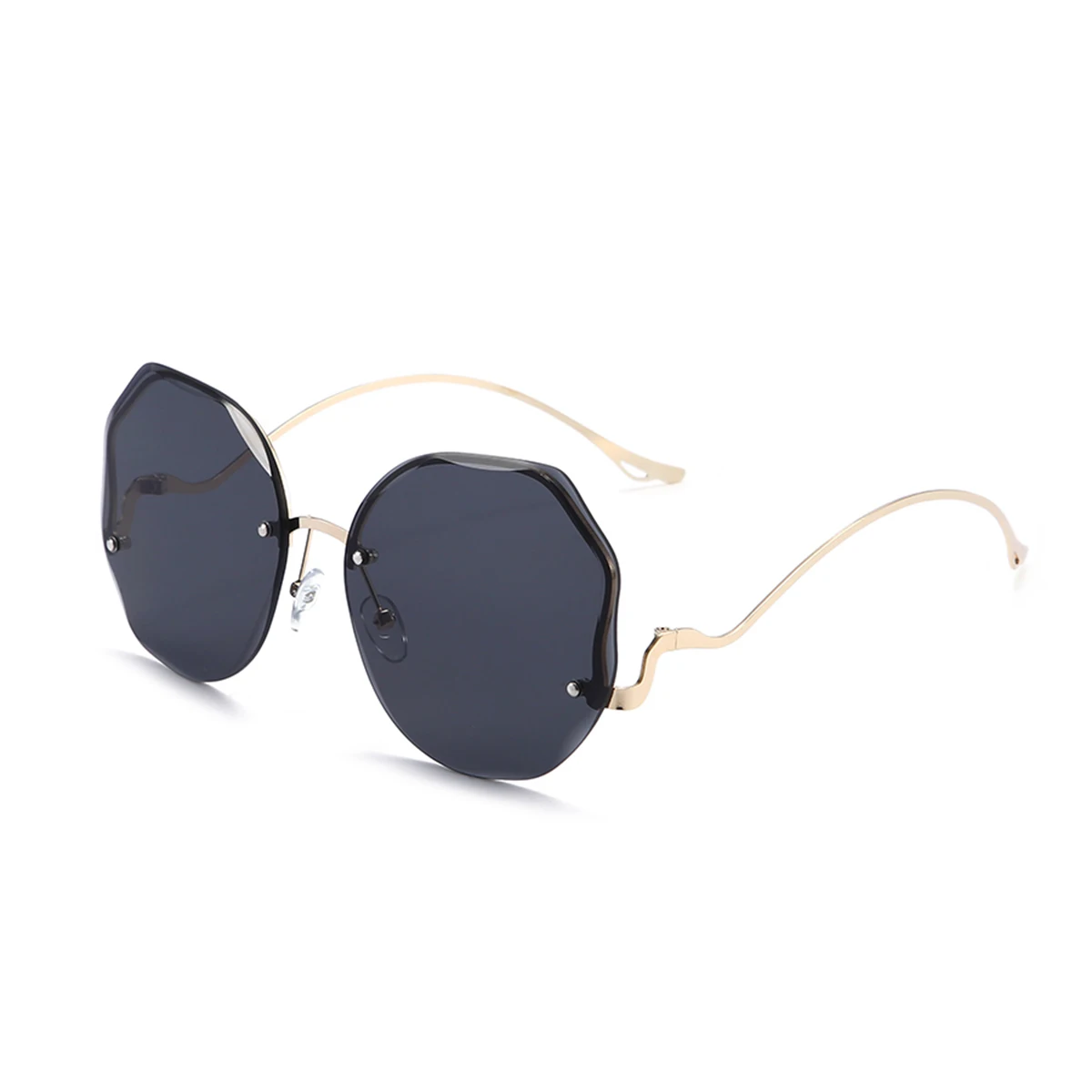 Okulary przeciwsłoneczne damskie oversize cat eye z ochroną UV400 Lodowy błękit
