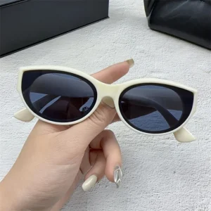 Okulary przeciwsłoneczne damskie sportowe cat eye na co dzień Biały