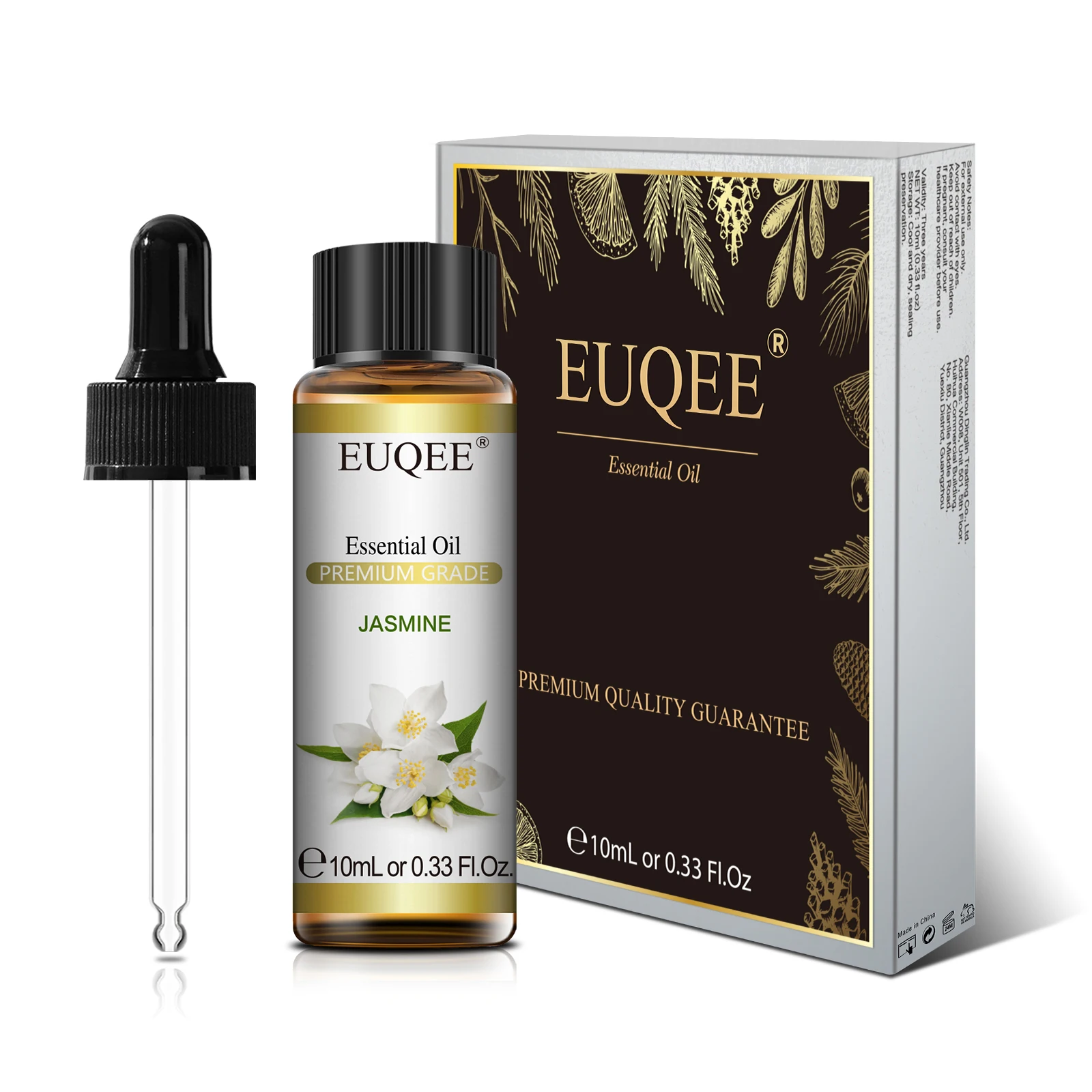 Olejek zapachowy EUQEE 10ml – seria kwiatowa lawenda, róża, jaśmin i ylang Zielony