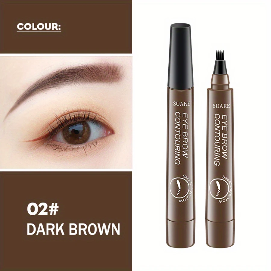 Ołówek do brwi microblading z 4 końcówkami — naturalny efekt Niebieski