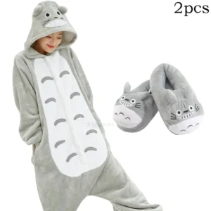 Onesie Totoro – urocza piżama kombinezon dla kobiet Beżowy