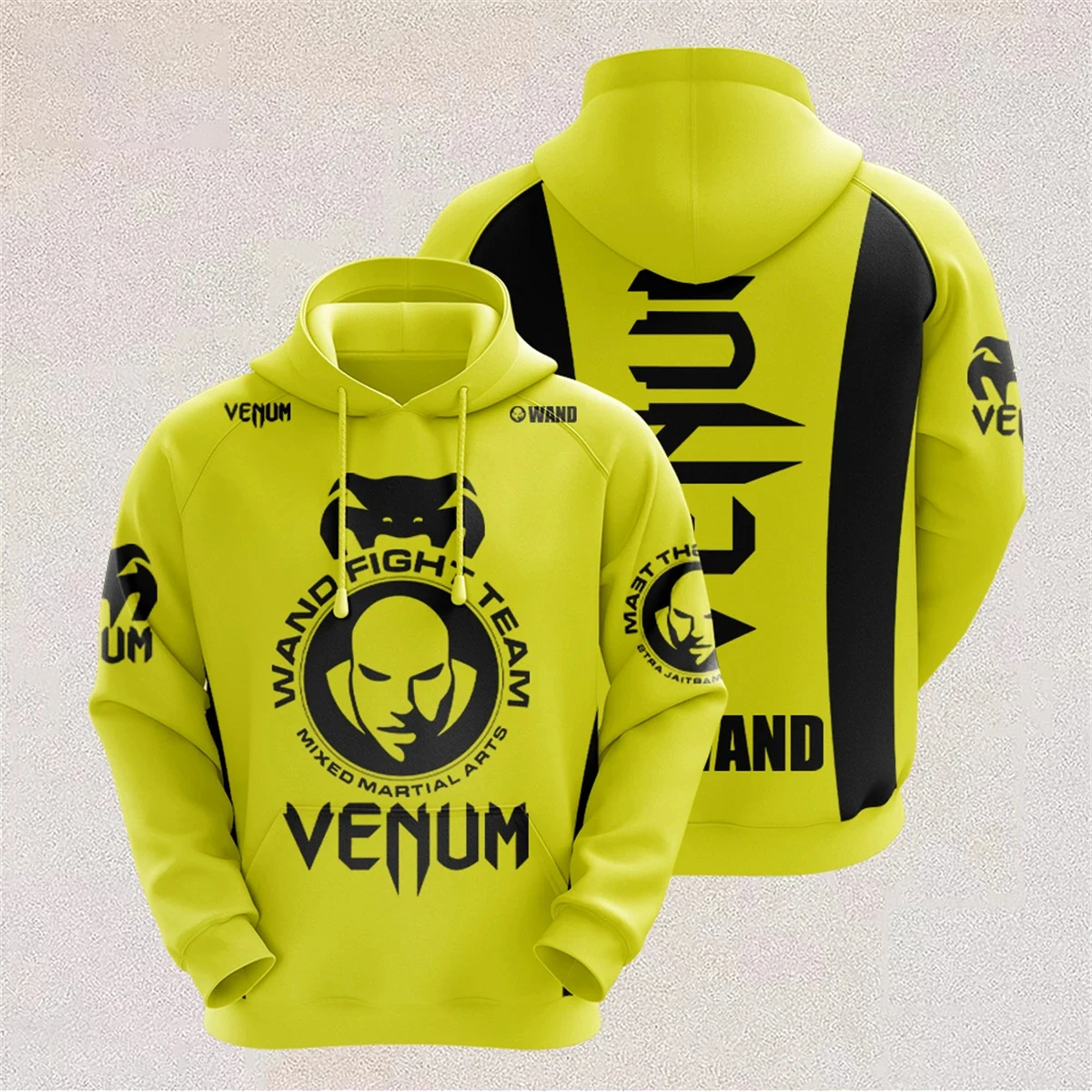 Oversize bluza z kapturem streetwear unisex Brązowy