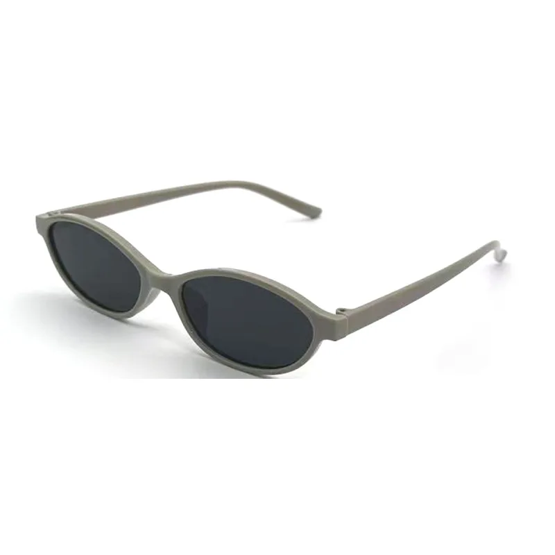Owalne okulary przeciwsłoneczne damskie w stylu Y2K Czarny