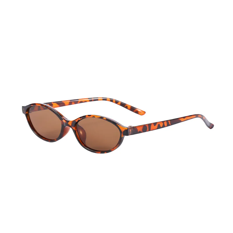Owalne okulary przeciwsłoneczne damskie w stylu Y2K Czerwony
