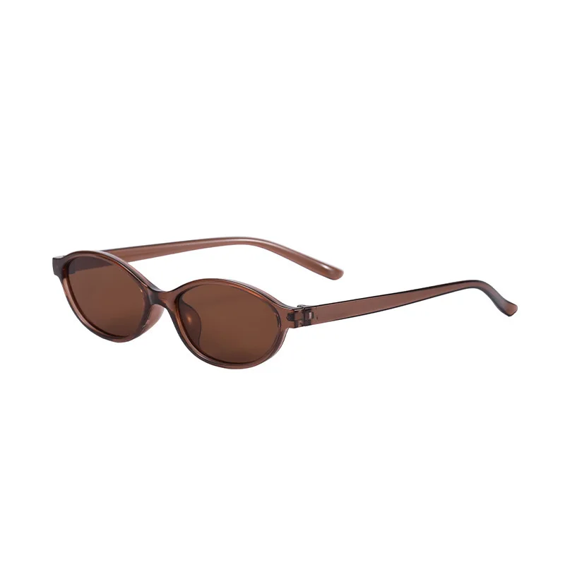Owalne okulary przeciwsłoneczne damskie w stylu Y2K żółty