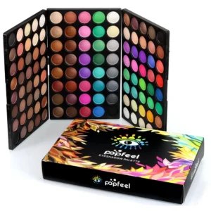 Paleta 120 cieni do powiek profesjonalna – mat, perła, brokat Armijna zieleń