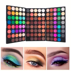 Paleta 120 cieni do powiek brokat i mat tęczowa 3w1 Fioletowy