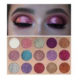 Paleta 15 cieni do powiek z brokatem i połyskiem Beauty Glazed Mieszany kolor