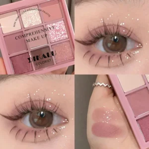 Paleta 9 cieni do powiek Dark Punk smoky z rozświetlaczem Pomarańczowy