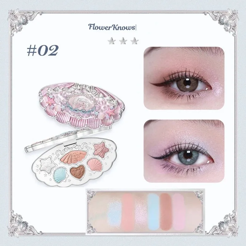 Paleta cieni do powiek Flower Knows Moonlight Mermaid 5 kolorów Czerwone wino