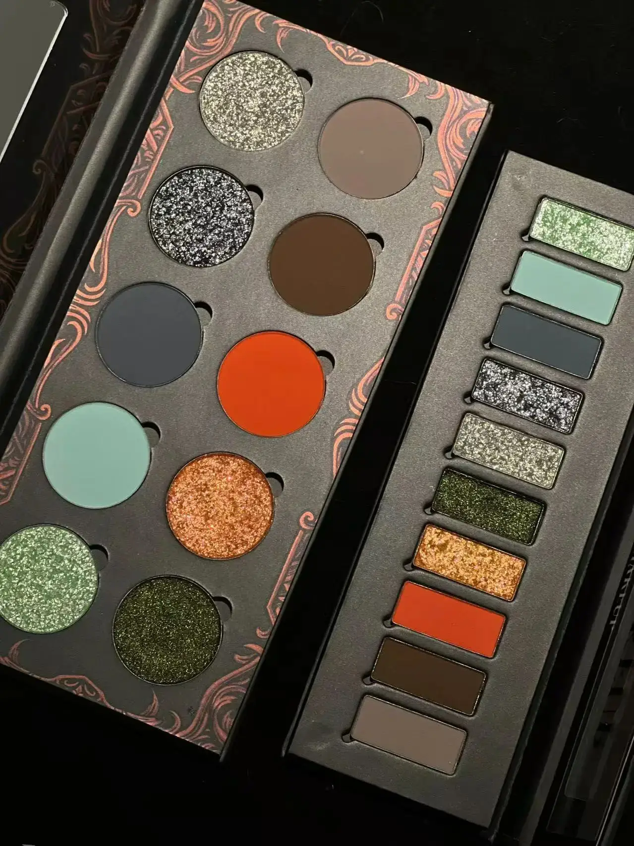 Paleta cieni gotycka Nocturnal Flame Shellwe Makeup chameleon Czekolada