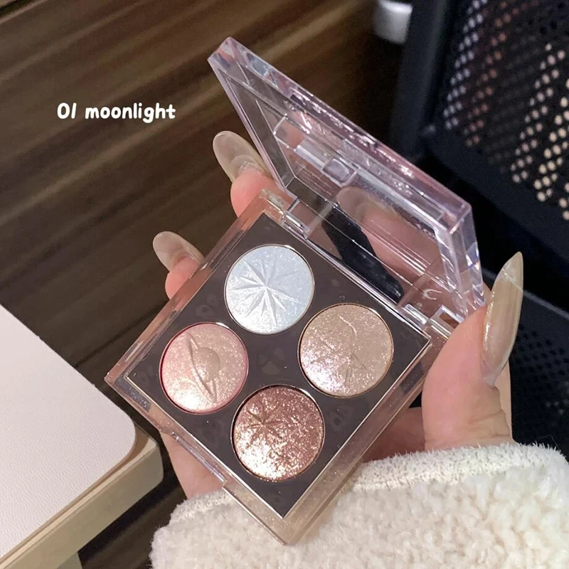 Paleta cieni Planet 4 kolory diament aurora metalik shimmer Armijna zieleń