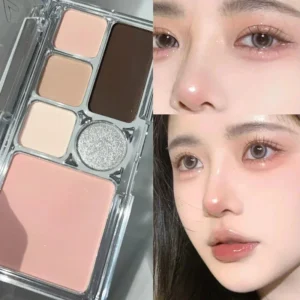 Paleta cieni punk smoky - 6 kolorów z brokatem i perłą w stylu koreańskim Błękitny