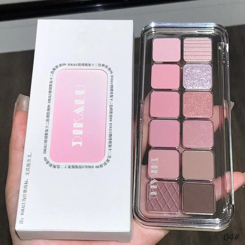 Paleta cieni do powiek różowa nude brokat mat fioletowa koreański makijaż Mieszany kolor