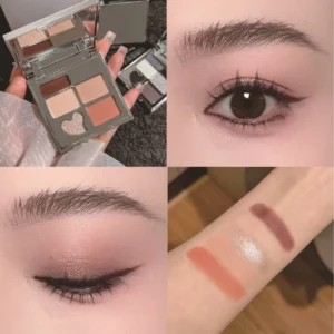 Paleta cieni smokey eye 5 kolorów punk glitter czarne i różowe Armijna zieleń