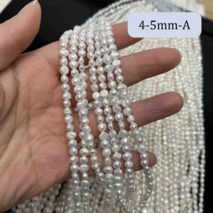 Naturalne perły słodkowodne barokowe pasiaste 4–5 mm do biżuterii Czarny