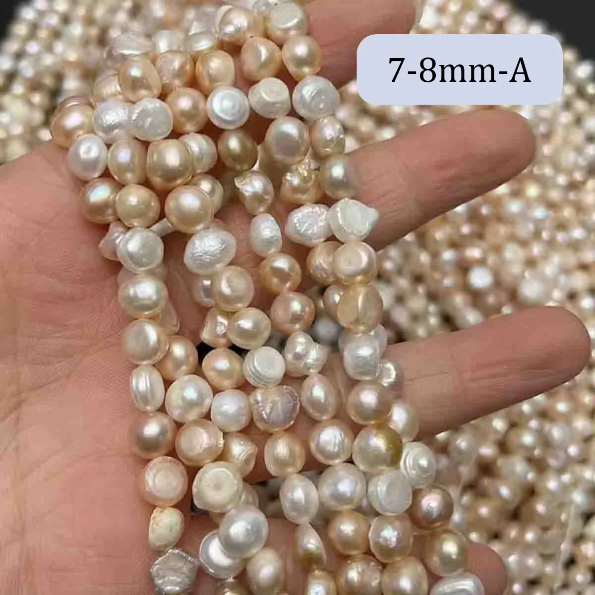 Naturalne perły słodkowodne barokowe pasiaste 4–5 mm do biżuterii Szary