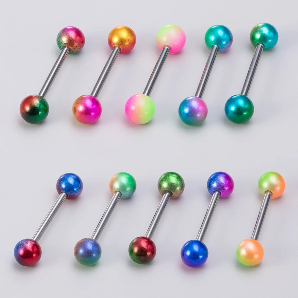 Piercing języka akrylowy punk z kapsułką i kostką do gry Jasnożółty kolor