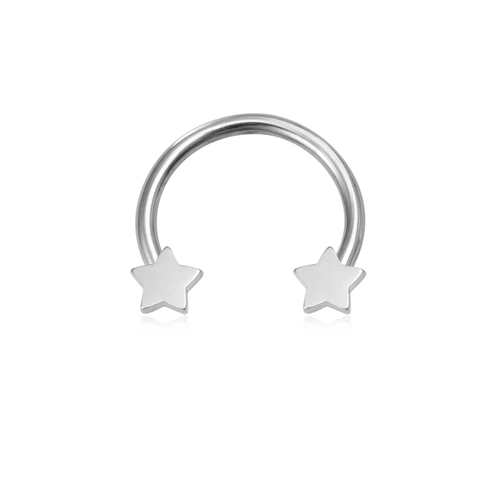 Piercing do nosa septum gwiazda serce kwiat BCR 16G Kolor jasnożółtego złota