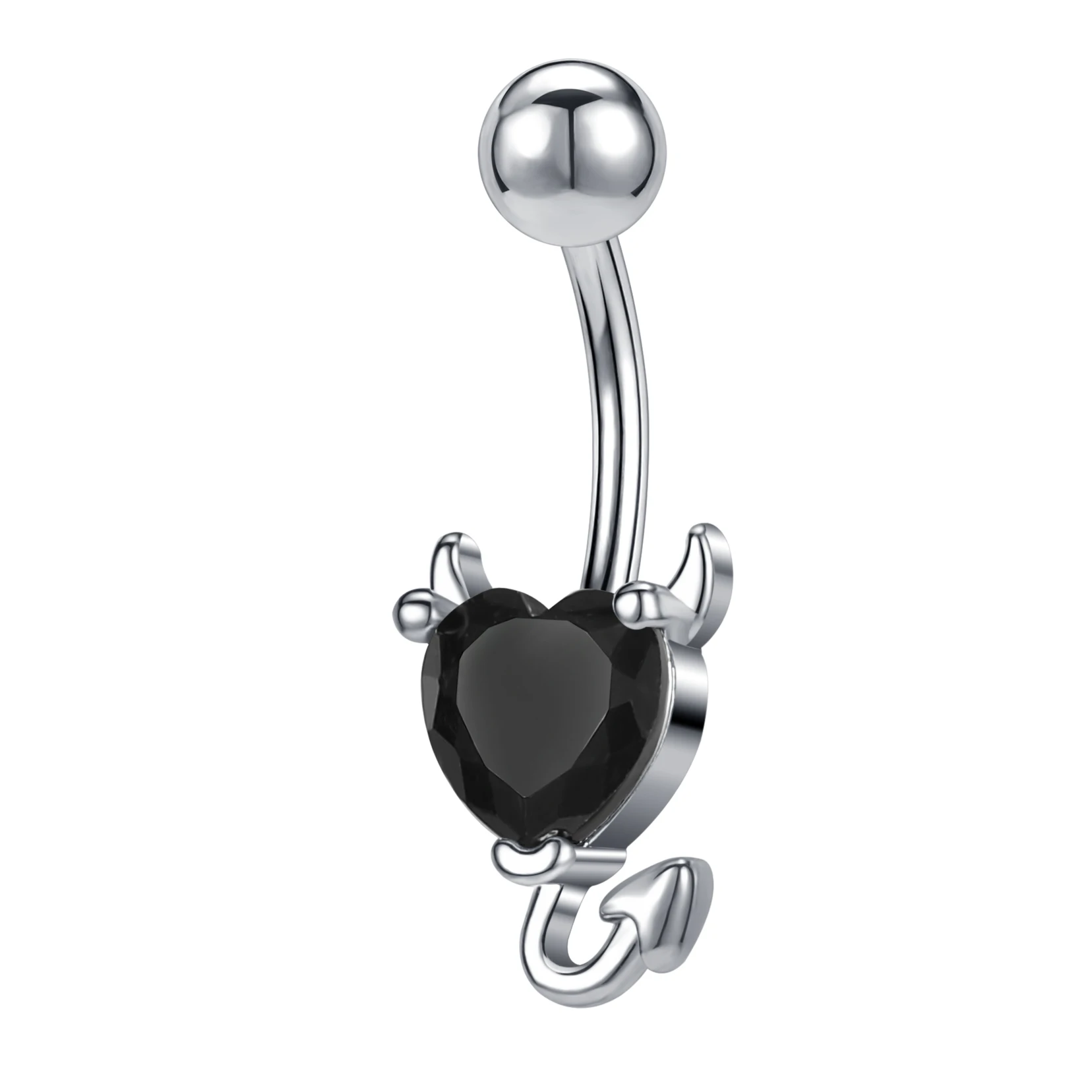 Piercing do pępka ze słonecznikiem i kryształem, stal chirurgiczna Kolor różowego złota