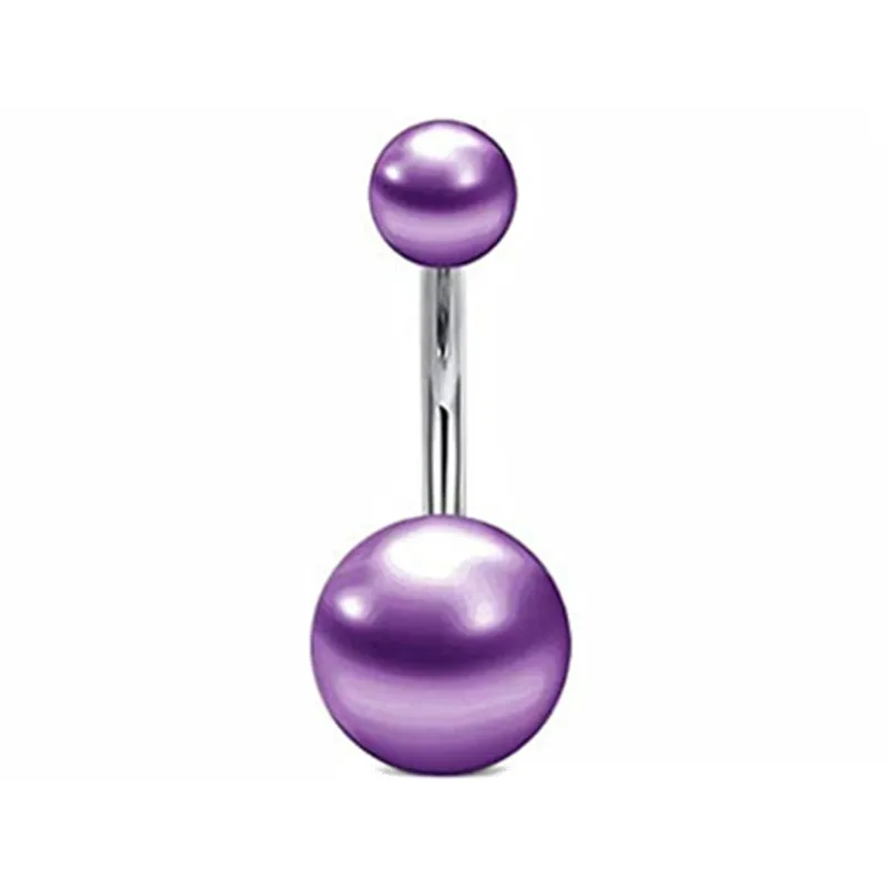Piercing pępka fioletowy motyl kryształ serce 14G Czarny, platerowany pistoletem