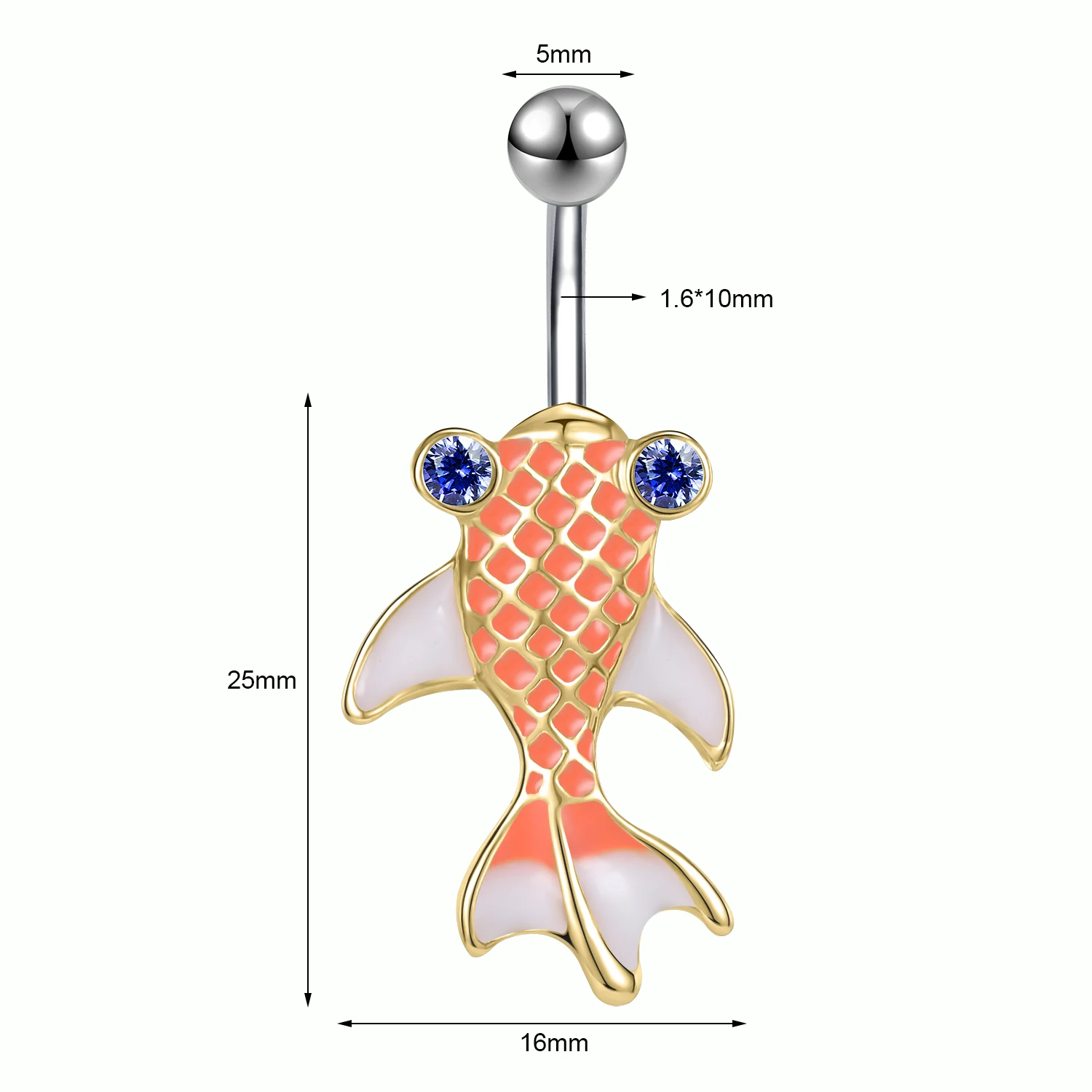 Piercing do pępka muszla rozgwiazda z kryształem i perłą 14G Pokryty tytanem