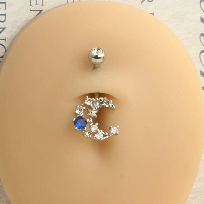 Piercing pępka zwisający stal chirurgiczna kwiat motyl serce 14G Antyczna miedź platerowana