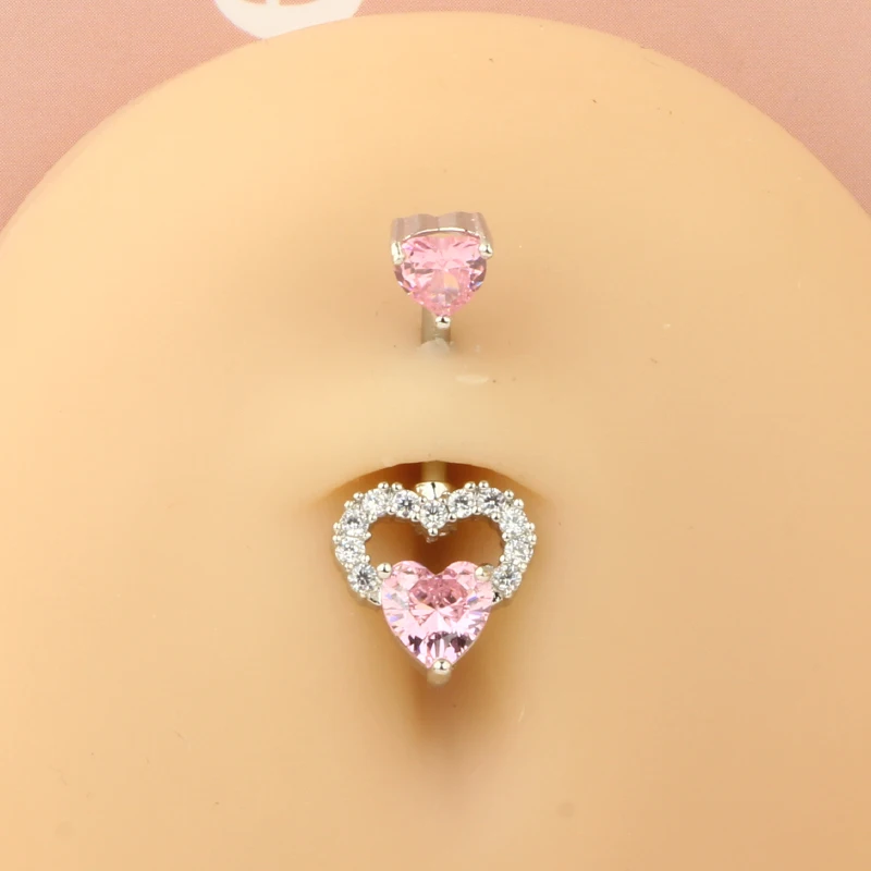 Piercing pępka zwisający stal chirurgiczna kwiat motyl serce 14G Czarny ocynkowany