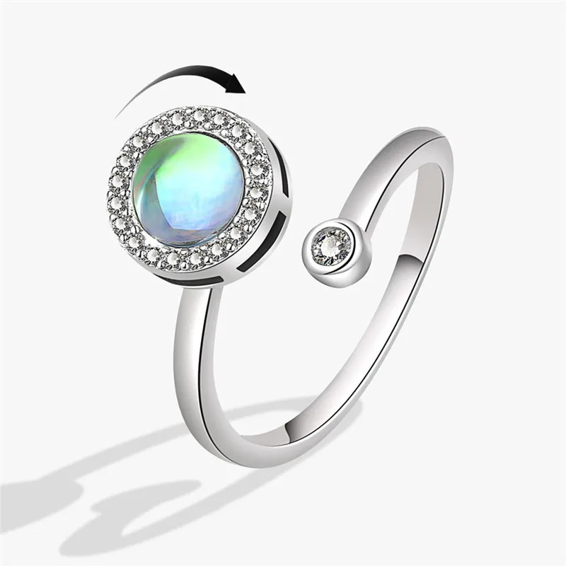 Pierścionek antystresowy obrotowy z kwiatem - fidget spinner ring Brązowy