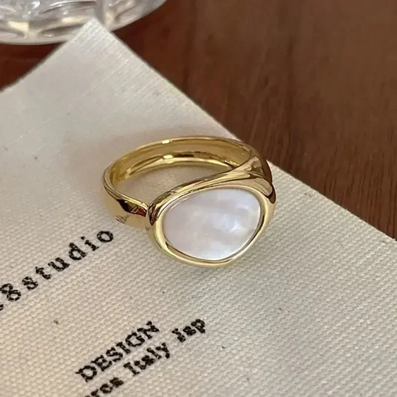 Pierścionek z perłami, minimalistyczny w stylu koreańskim Inne
