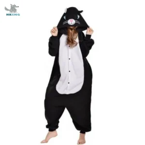 Piżama kigurumi kotek flanelowy kombinezon dla dorosłych Beżowy