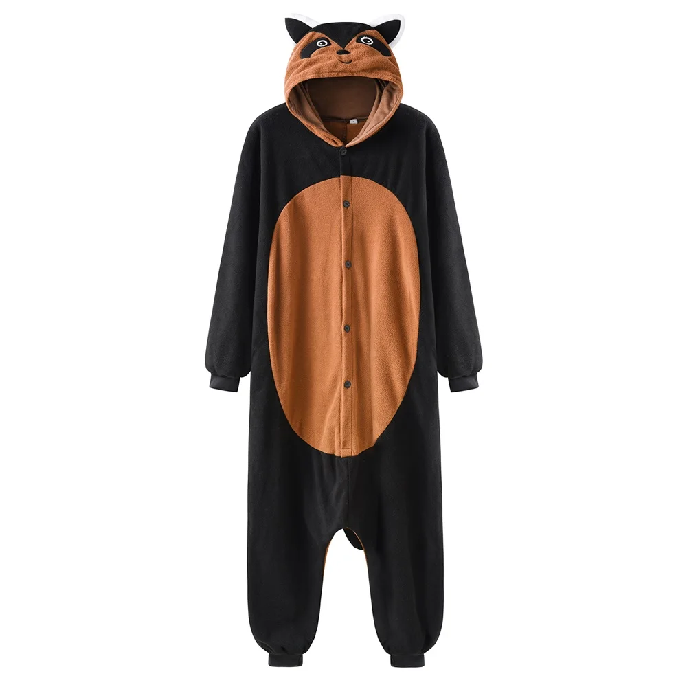 Piżama kombinezon Kigurumi krowa dla dorosłych Czarny