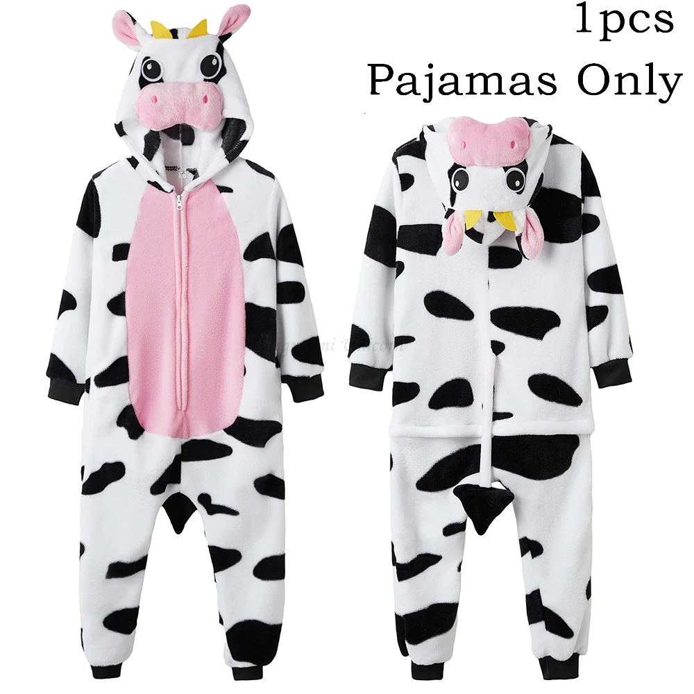 Piżama kigurumi krówka z kapturem - kombinezon na zamek Turkusowy