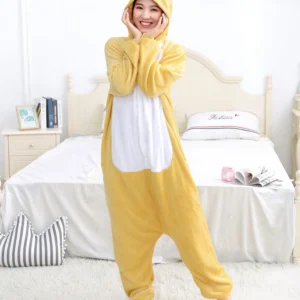 Piżama Kigurumi niedźwiedź - flanelowy kombinezon na Halloween Fuksja