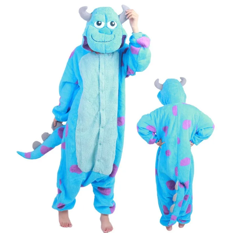 Piżama kombinezon Kigurumi potwór dla dorosłych Niebieski