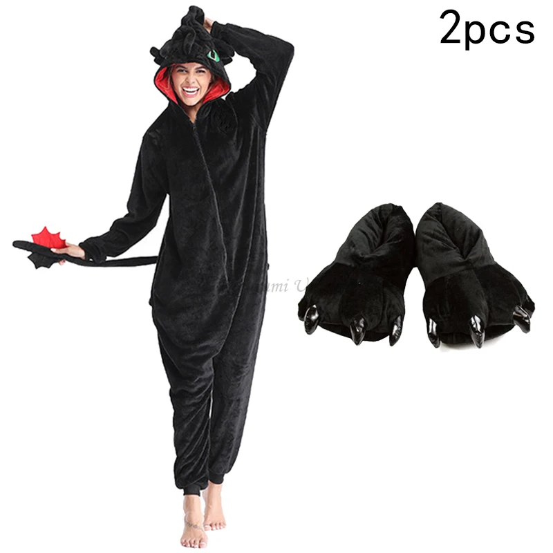 Piżama kombinezon kigurumi smok jednorożec unisex Fuksja