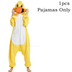 Piżama kombinezon kigurumi żółta kaczka Beżowy