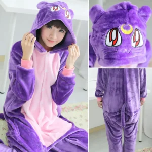 Piżama kombinezon w zwierzątka Kigurumi Fuksja