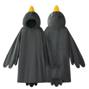 Piżama onesie gęś z polaru koralowego - gruby kombinezon na zimę Beżowy