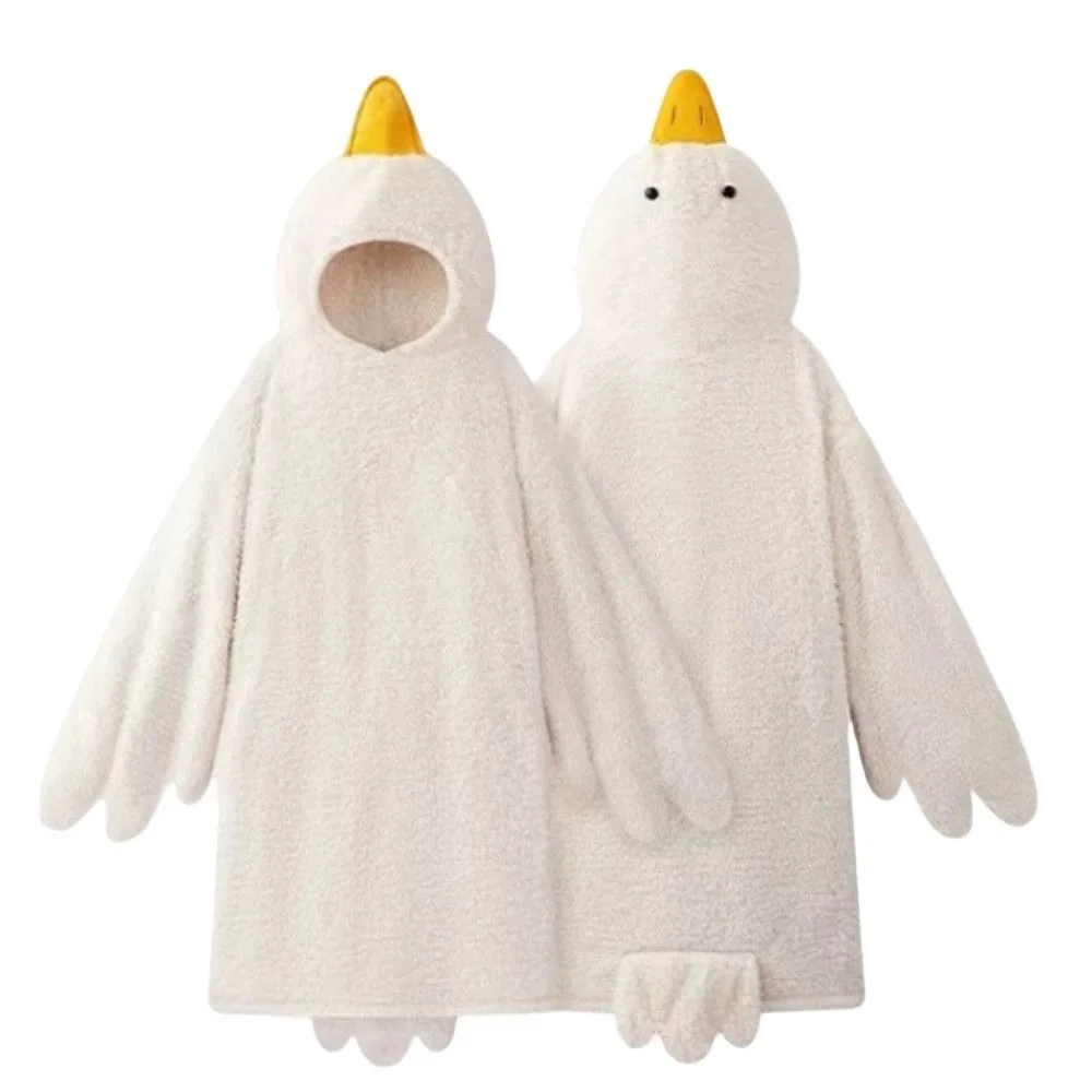 Piżama onesie gęś z polaru koralowego - gruby kombinezon na zimę Fuksja