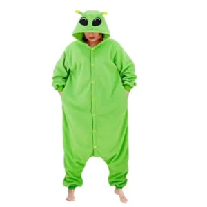 Piżama onesie kosmita - zabawny kombinezon na imprezę Beżowy