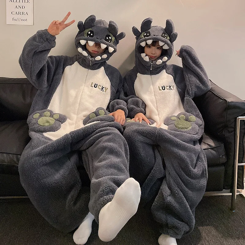 Piżama onesie panda - pluszowy kombinezon do spania Lawenda