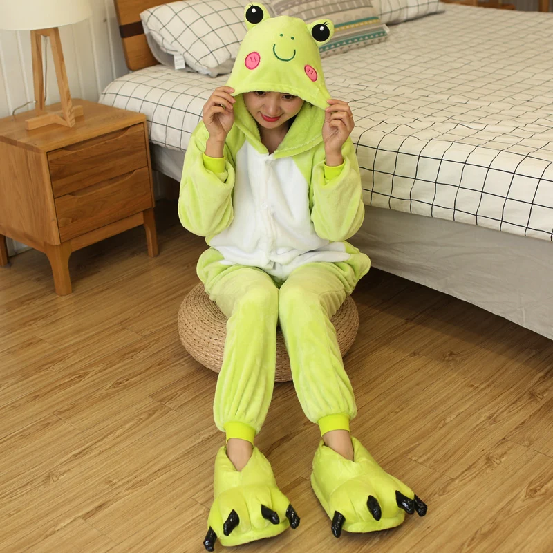 Piżama onesie żaba kigurumi dla dorosłych — kostium na Halloween i imprezę Khaki