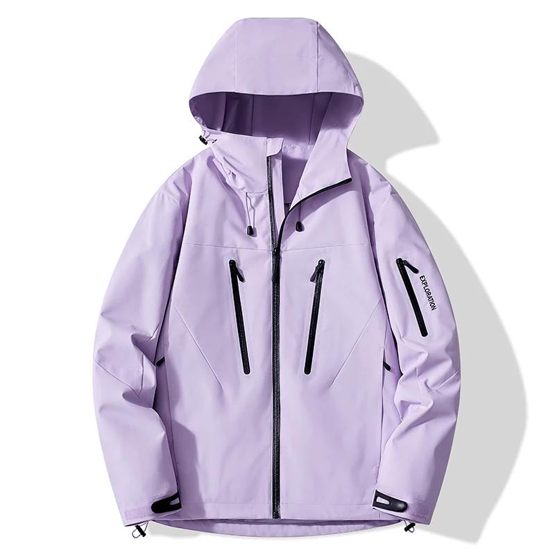 Płaszcz przeciwdeszczowy unisex damski na trekking i kemping Ciemnoszary