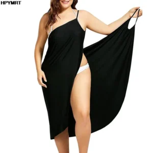 Plażowa sukienka pareo z odkrytymi plecami cover up Czarny